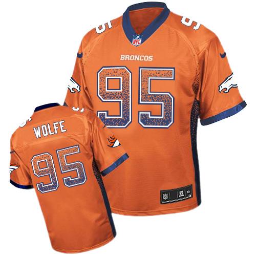 Nike Broncos #95 Derek Wolfe Orange Team Color Men's Stitched NFL Elite Drift Fashion Jersey